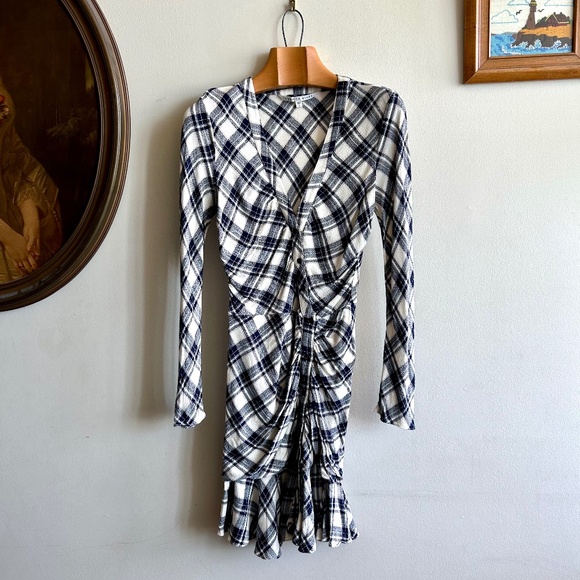 Veronica Beard Rowe Dress in Navy Plaid - Picture 3 of 14